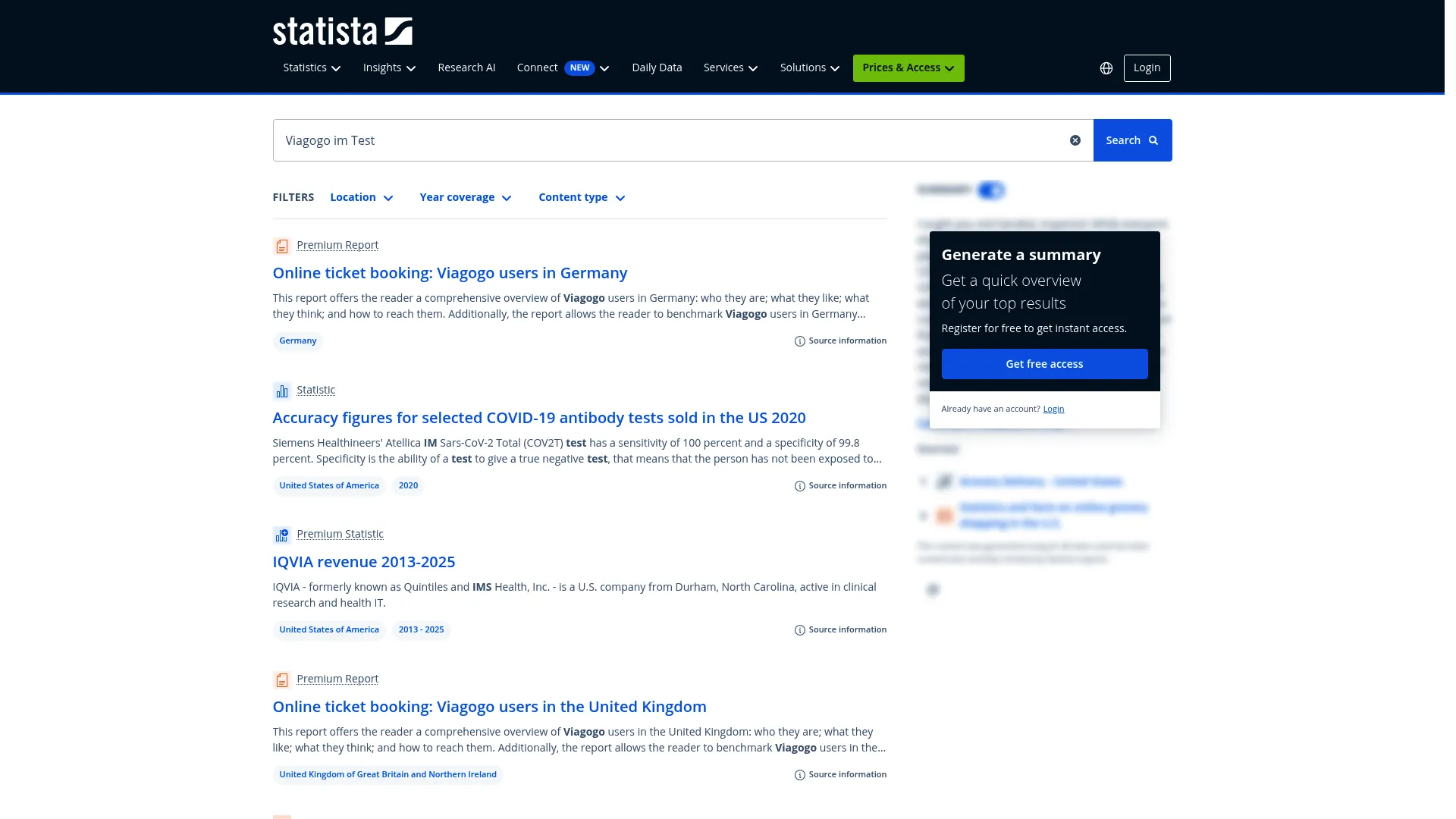 Screenshot of www.statista.com
