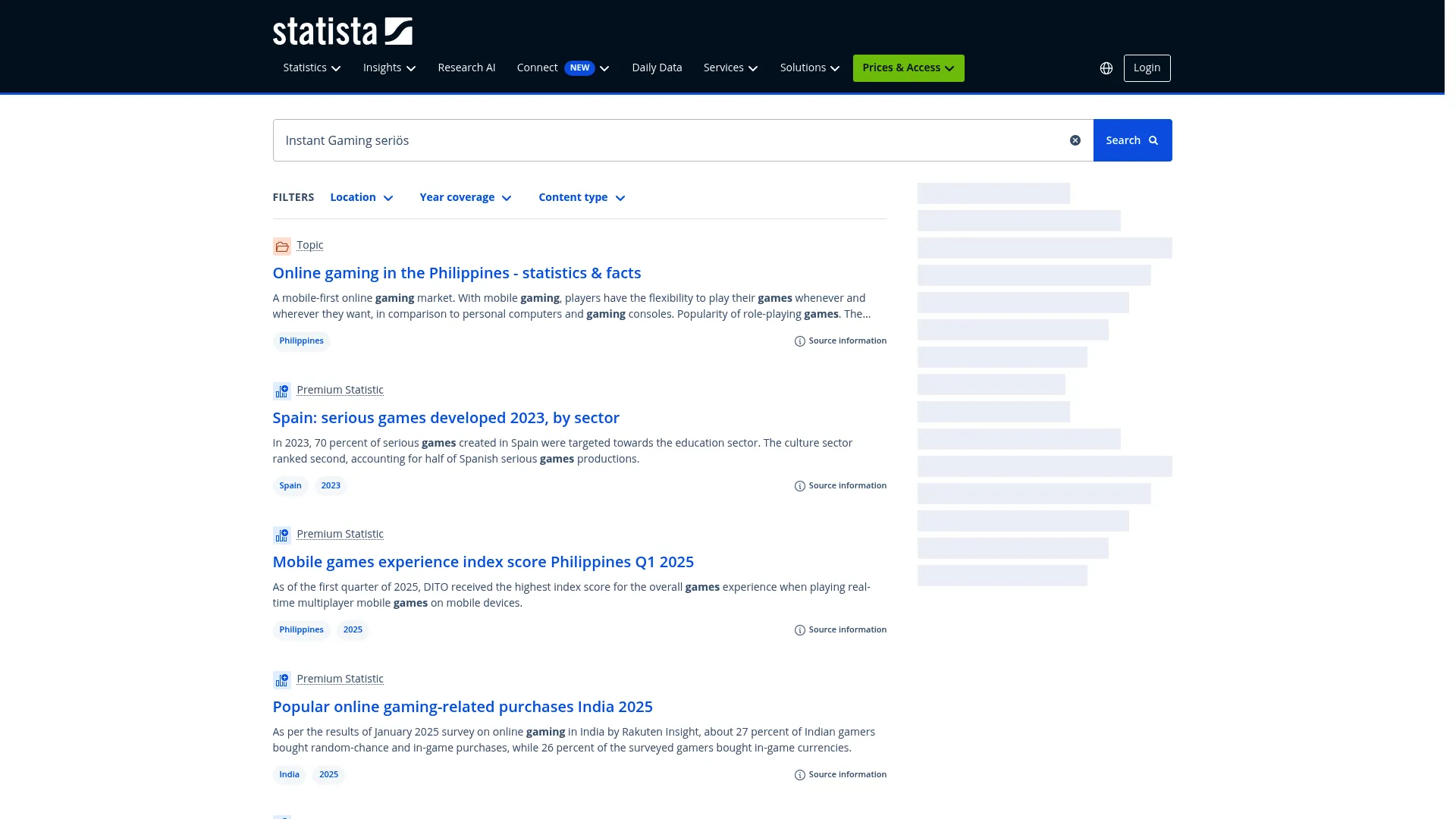 Screenshot of www.statista.com