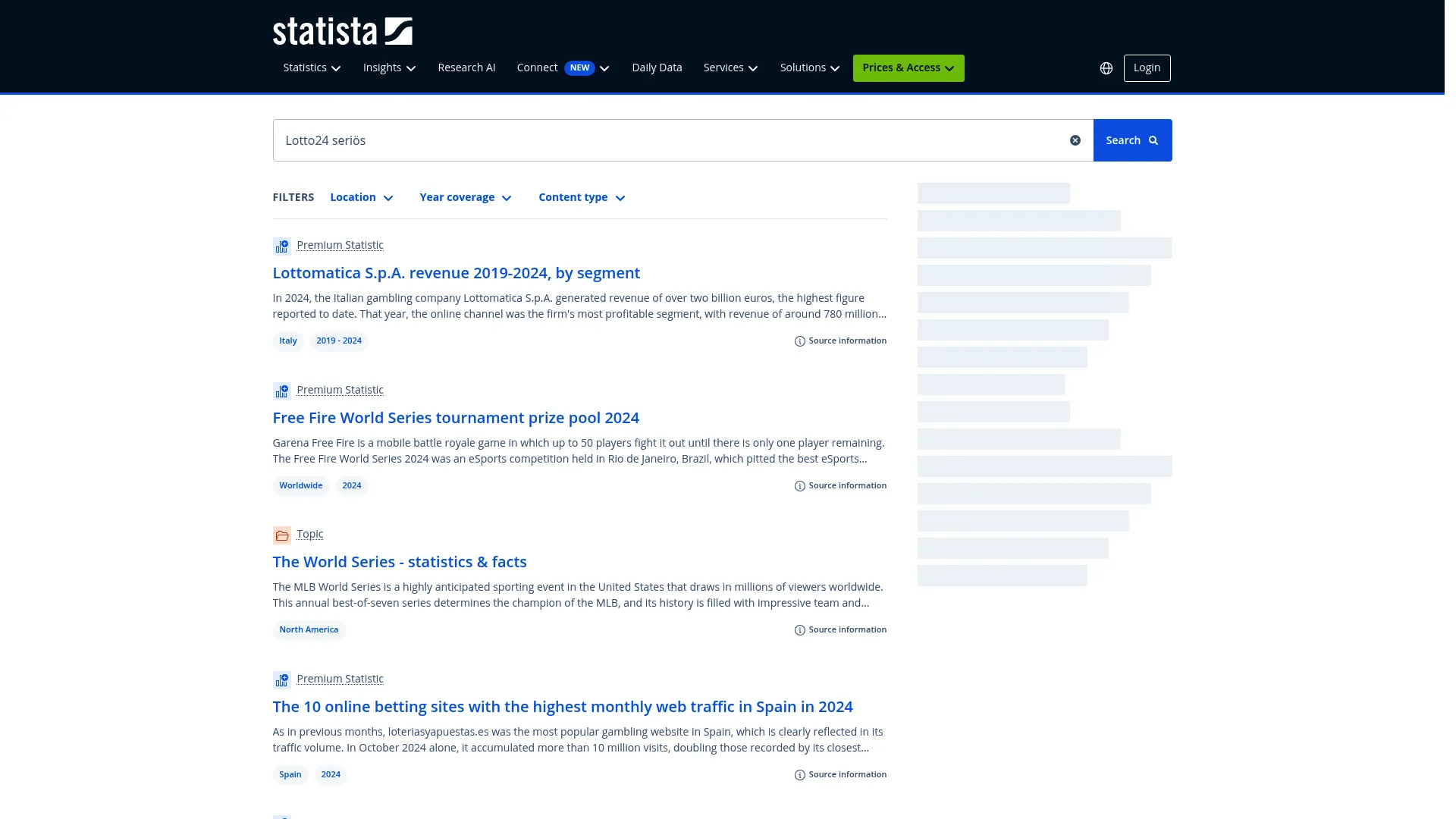 Screenshot of www.statista.com