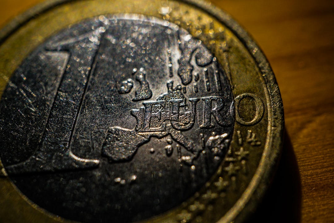 A close up of a coin on a table