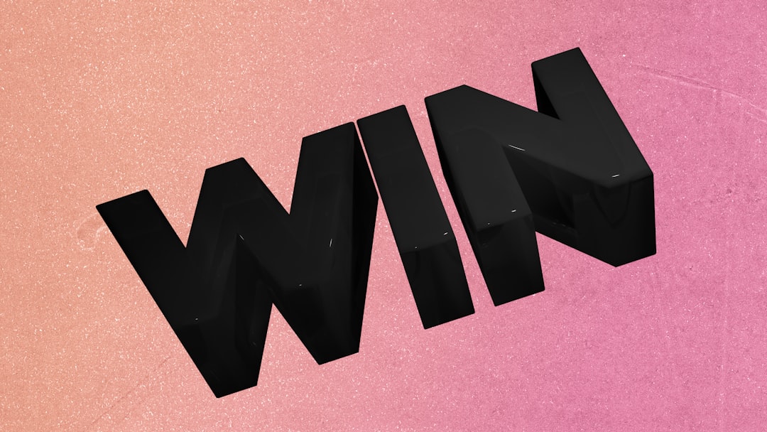 Bold black letters spell out "win"win"" on a textured background.